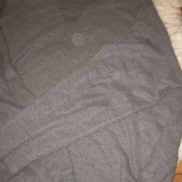 Grey Waffle Scoop Neck Sweater - Picture 2 of 3